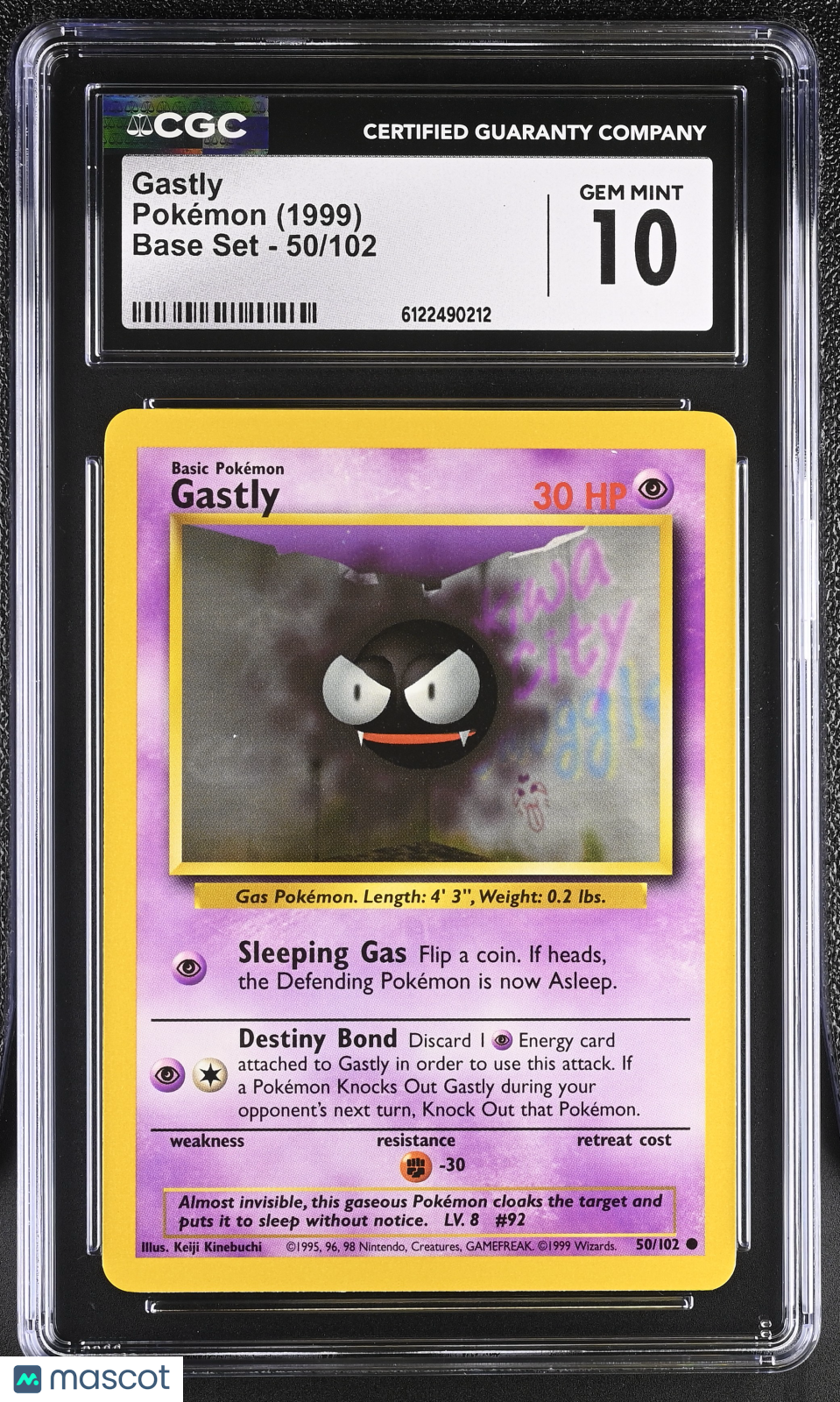 1999 Base Set Gastly CGC 10