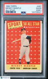 1958 Topps Mickey Mantle All Star PSA 2 (MC)