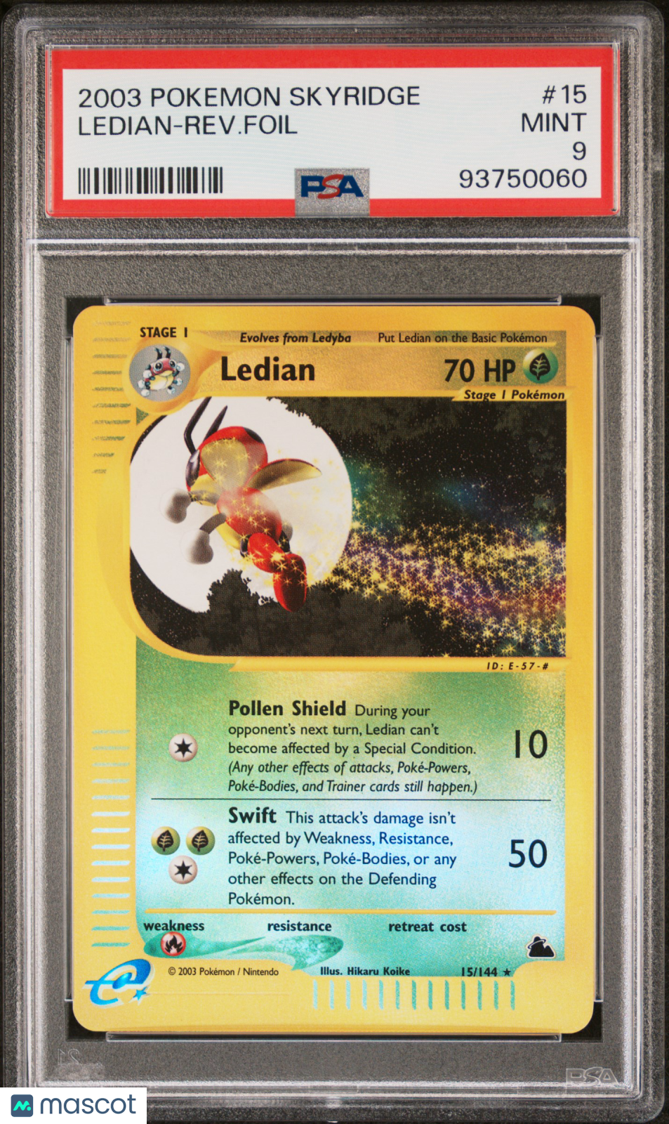 2003 Pokemon Skyridge Ledian-Rev.Foil PSA 9