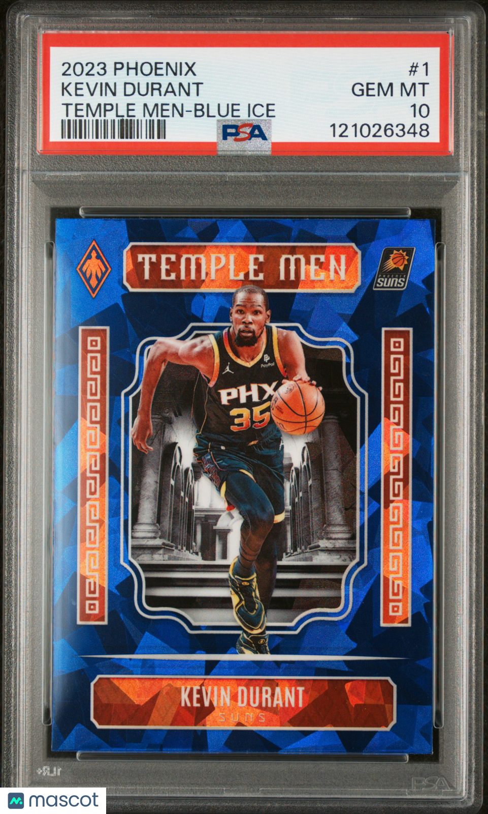 2023 Panini Phoenix Temple Men Kevin Durant Temple Men-Blue Ice PSA 10