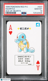 1996 Pokemon Red Version Playing Cards Squirtle Ace Of Hearts PSA 10