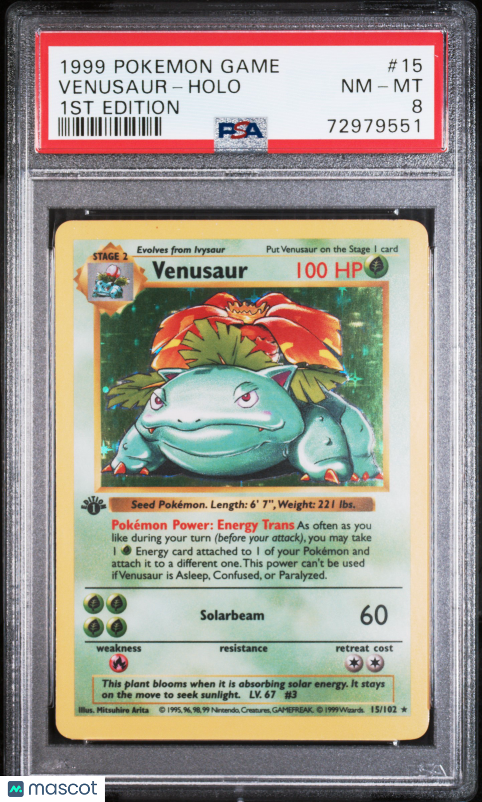 1999 Pokemon Game Venusaur-Holo 1st Edition PSA 8