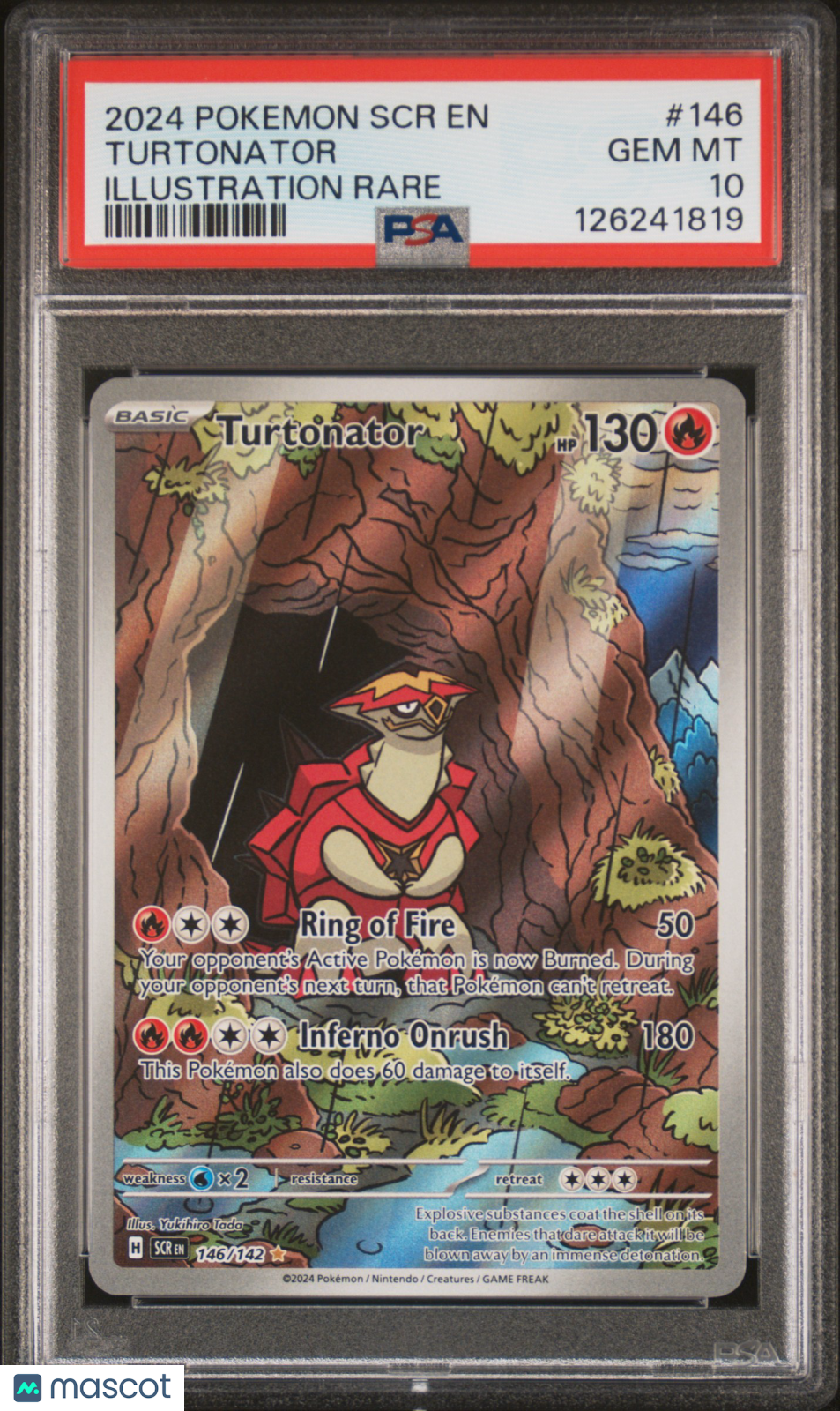2024 Pokemon Scr En-Stellar Crown Turtonator Illustration Rare PSA 10
