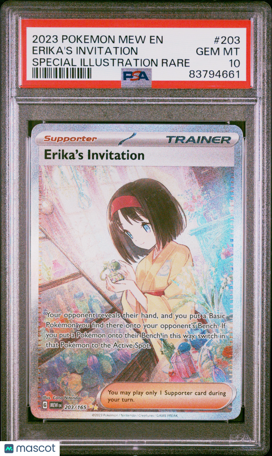 2023 Pokemon Mew En-151 Erika'S Invitation Special Illustration Rare PSA 10