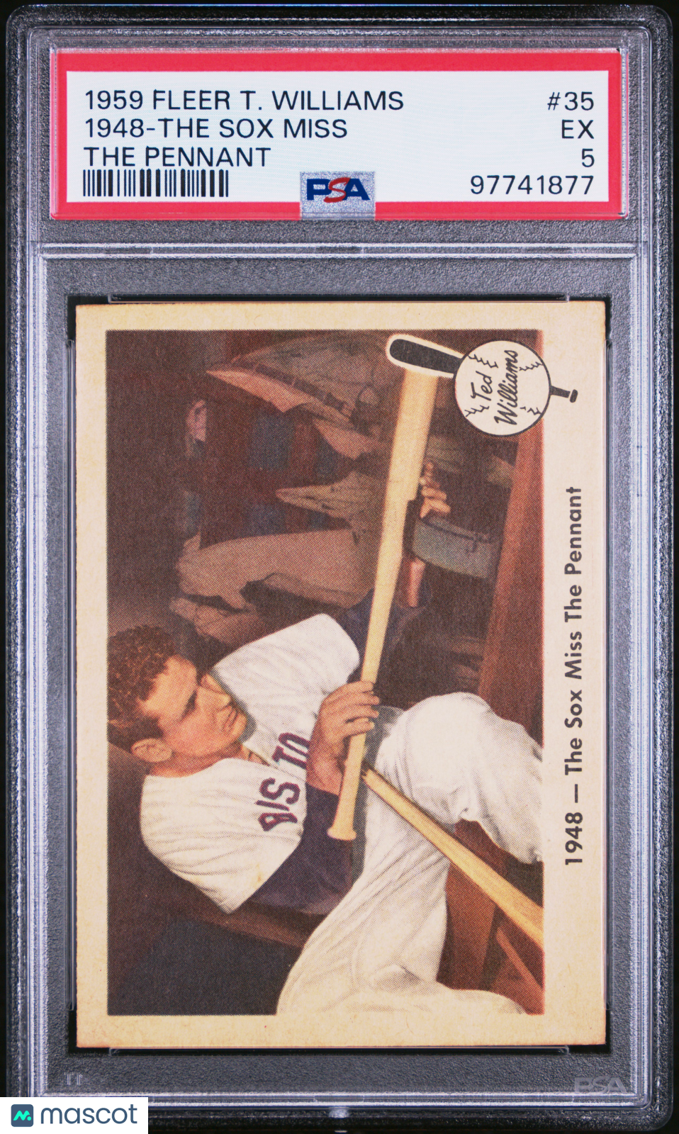 1959 Fleer Ted Williams 1948-The Sox Miss The Pennant PSA 5