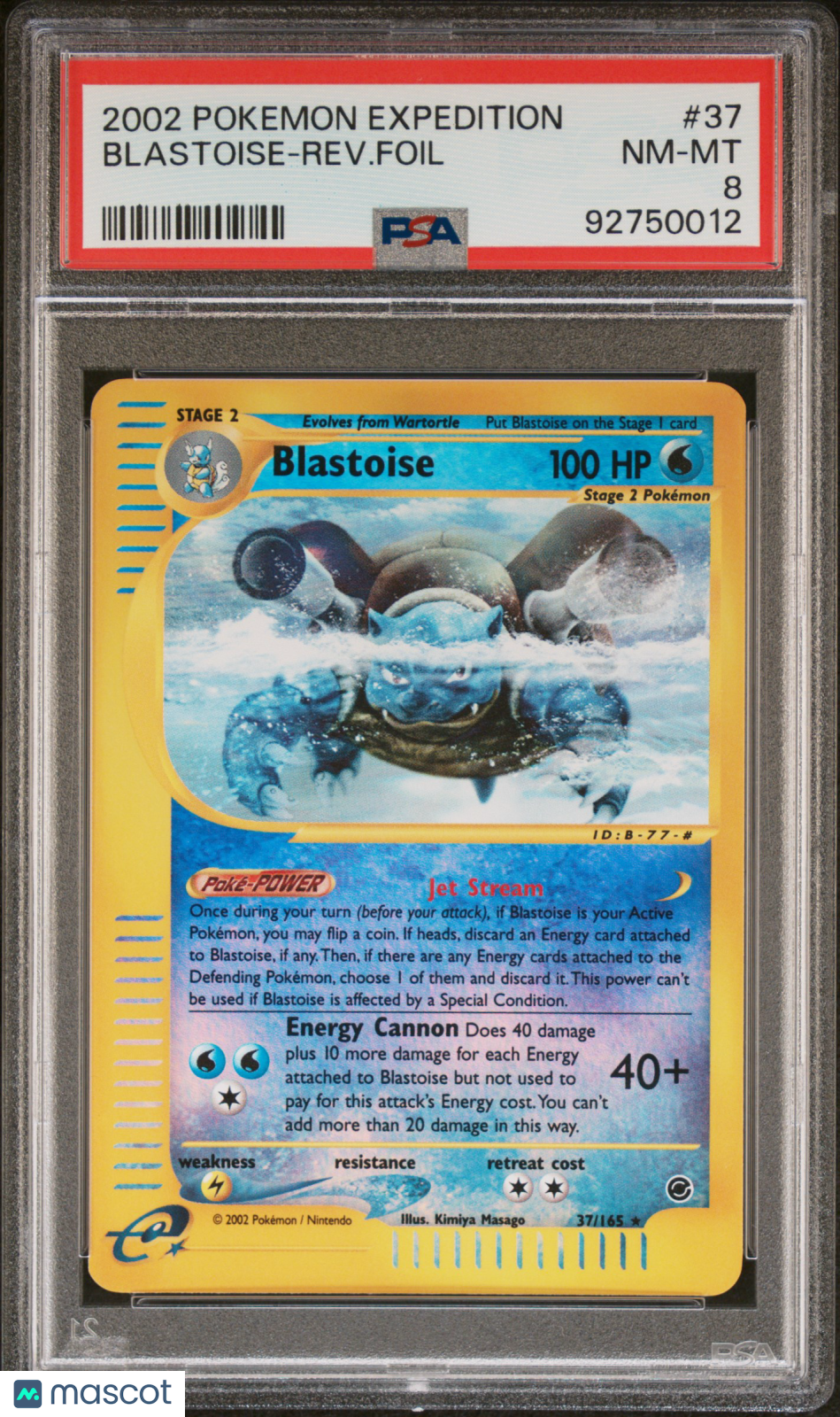 2002 Pokemon Expedition Blastoise-Rev.Foil PSA 8