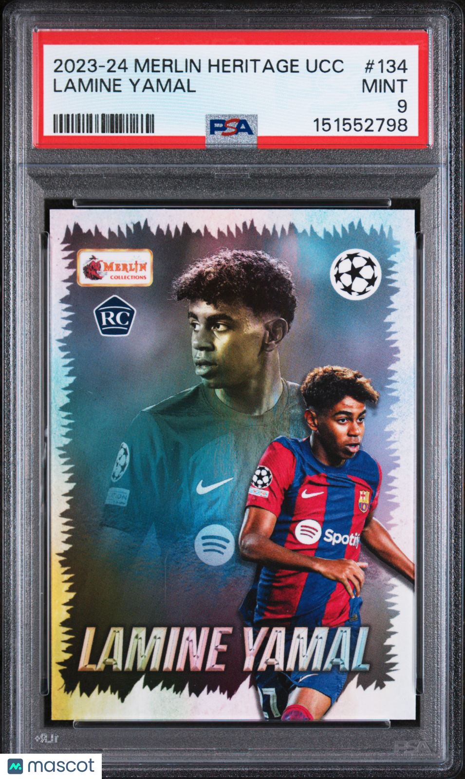 2023-24 Topps Merlin Heritage Uefa Club Competitions Lamine Yamal PSA 9