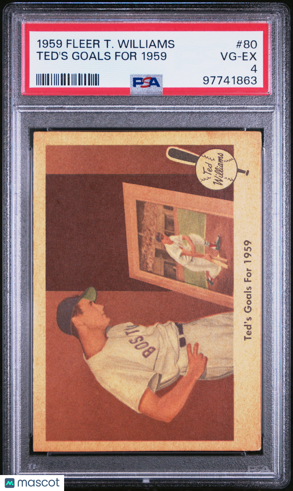 1959 Fleer Ted Williams Ted&#39;S Goals For 1959 PSA 4