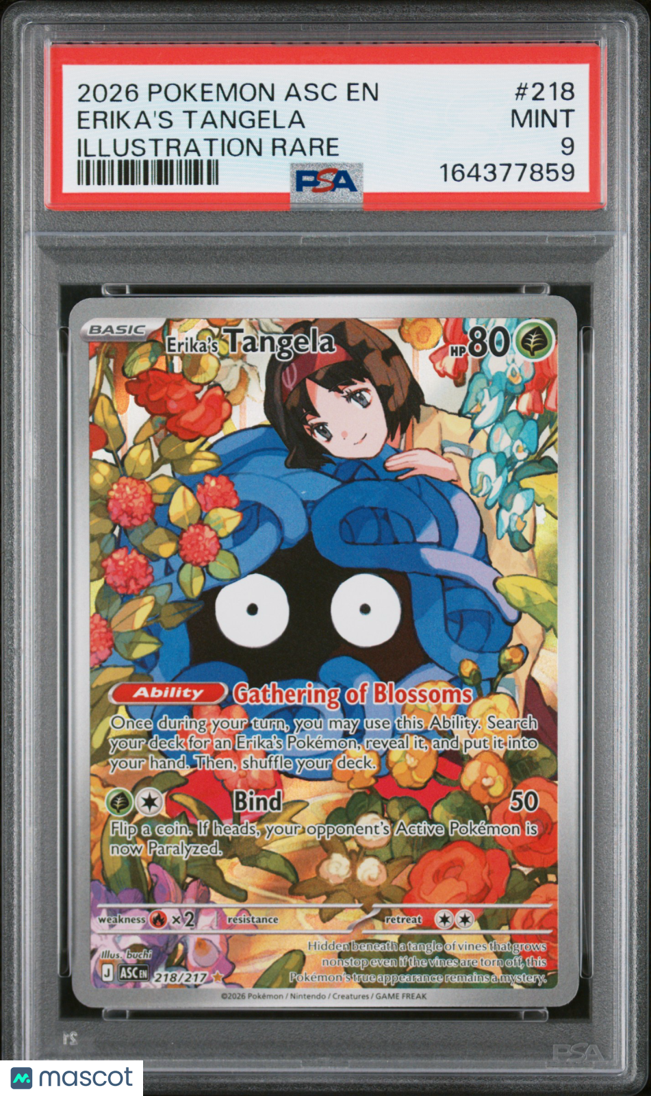 2026 Pokemon Asc En-Ascended Heroes Erika'S Tangela Illustration Rare PSA 9