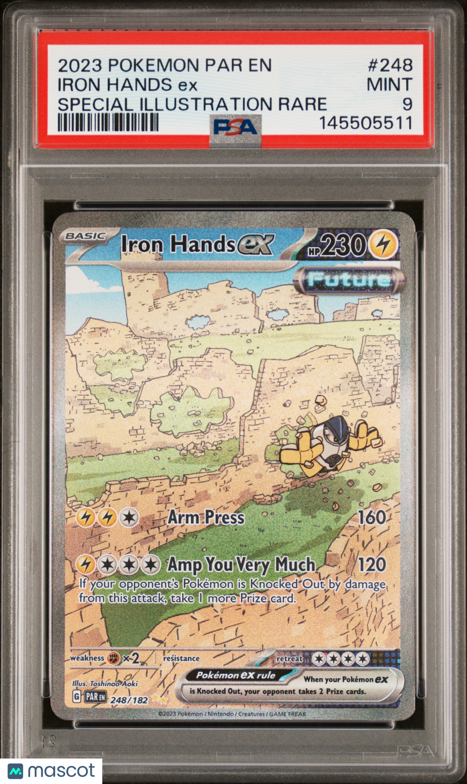 2023 Pokemon Par En-Paradox Rift Iron Hands Ex Special Illustration Rare PSA 9