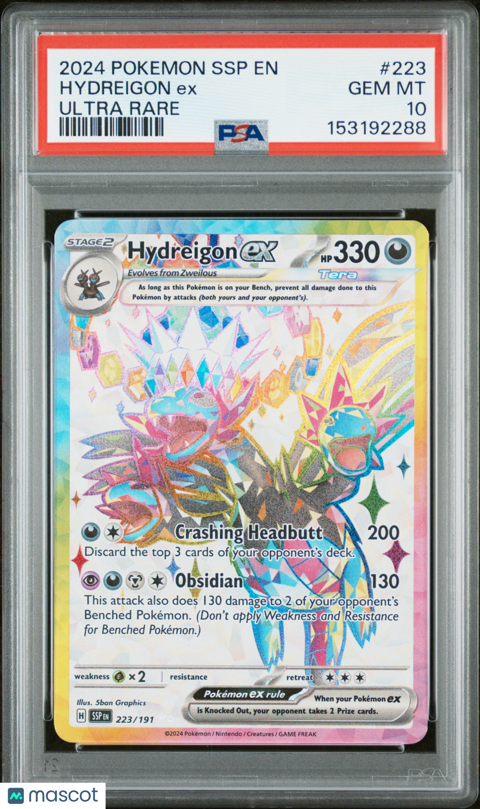 2024 Pokemon Ssp En-Surging Sparks Hydreigon Ex Ultra Rare PSA 10