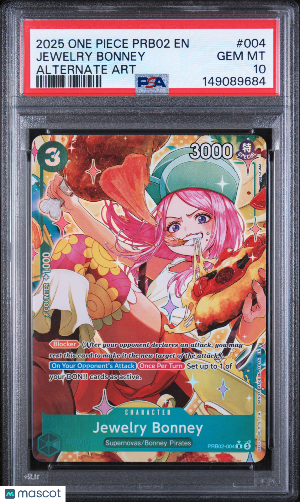 2025 One Piece Prb02-Premium Booster Vol.2 Jewelry Bonney Alt Art PSA 10