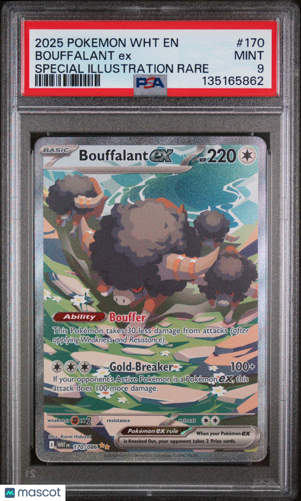 2025 Pokemon Wht En-White Flare Bouffalant Ex Special Illustration Rare PSA 9