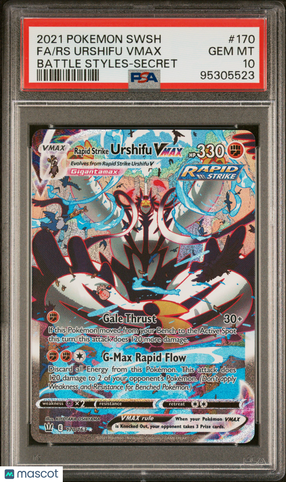 2021 Pokemon Sword & Shield Battle Styles Fa/Rs Urshifu Vmax Secret PSA 10