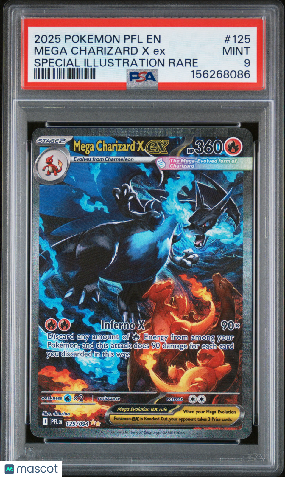 2025 Pokemon Phantasmal Flames Mega Charizard X Ex SIR PSA 9
