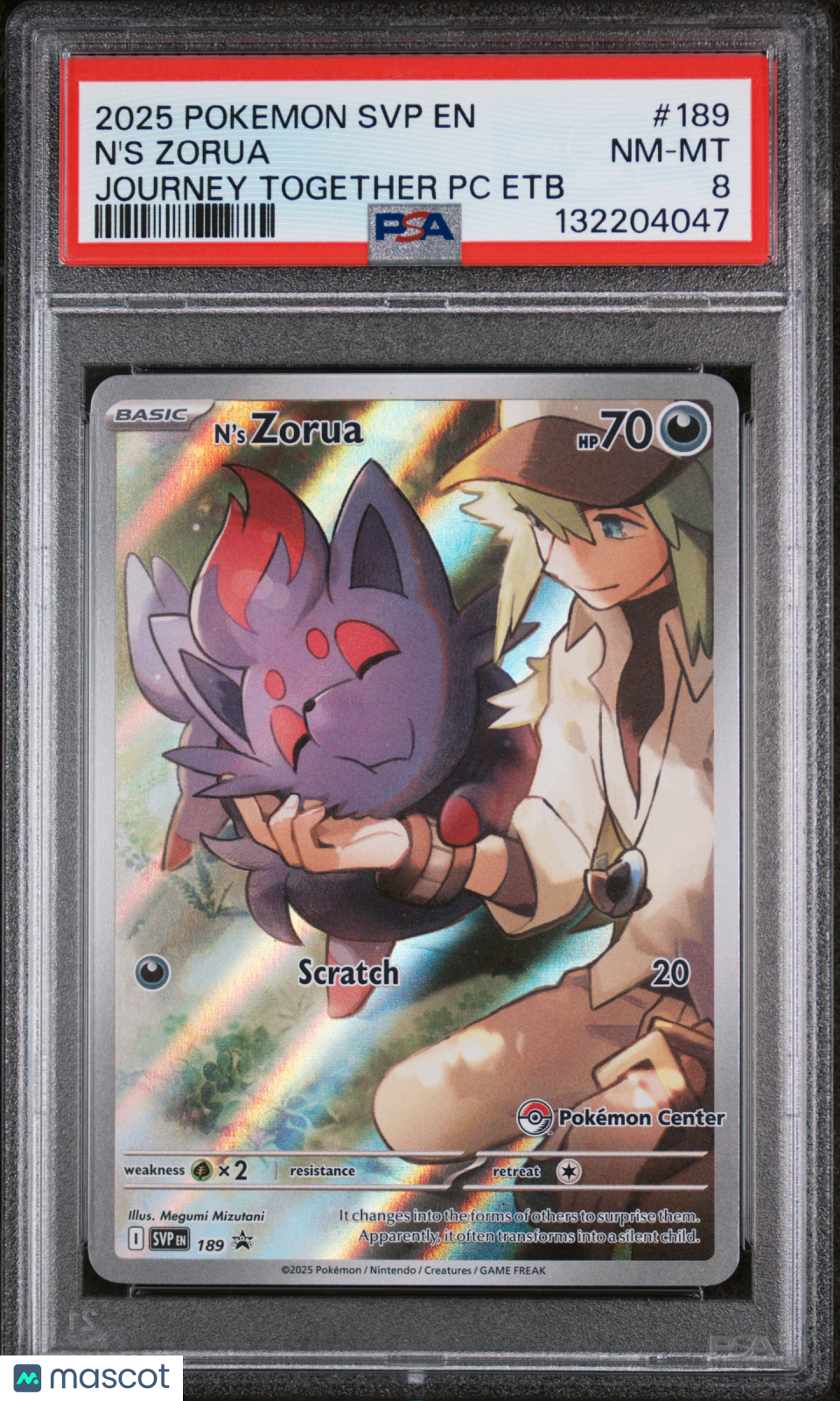 2025 Pokemon Svp En-Scarlet & Violet Black Star Promos N'S Zorua Pc Etb PSA 8