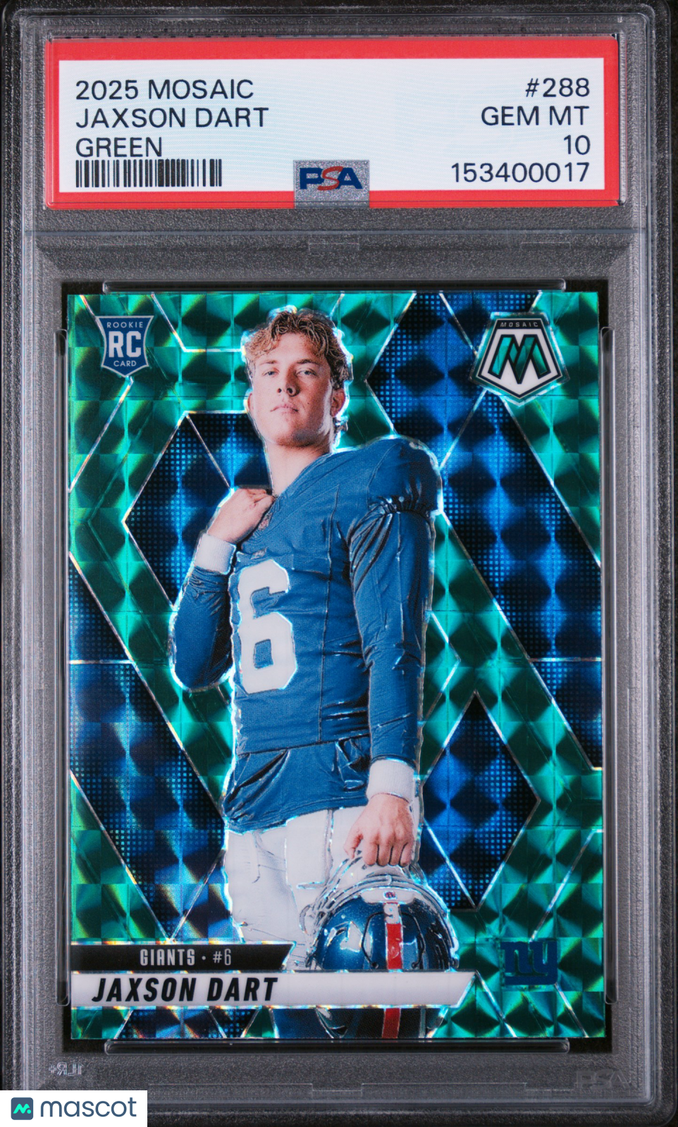 2025 Panini Mosaic Jaxson Dart Green PSA 10