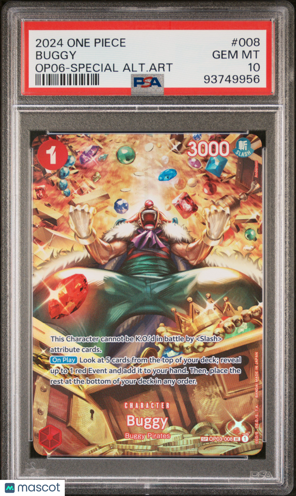 2024 One Piece Wings Of The Captain Buggy Op06-Special Alt.Art PSA 10