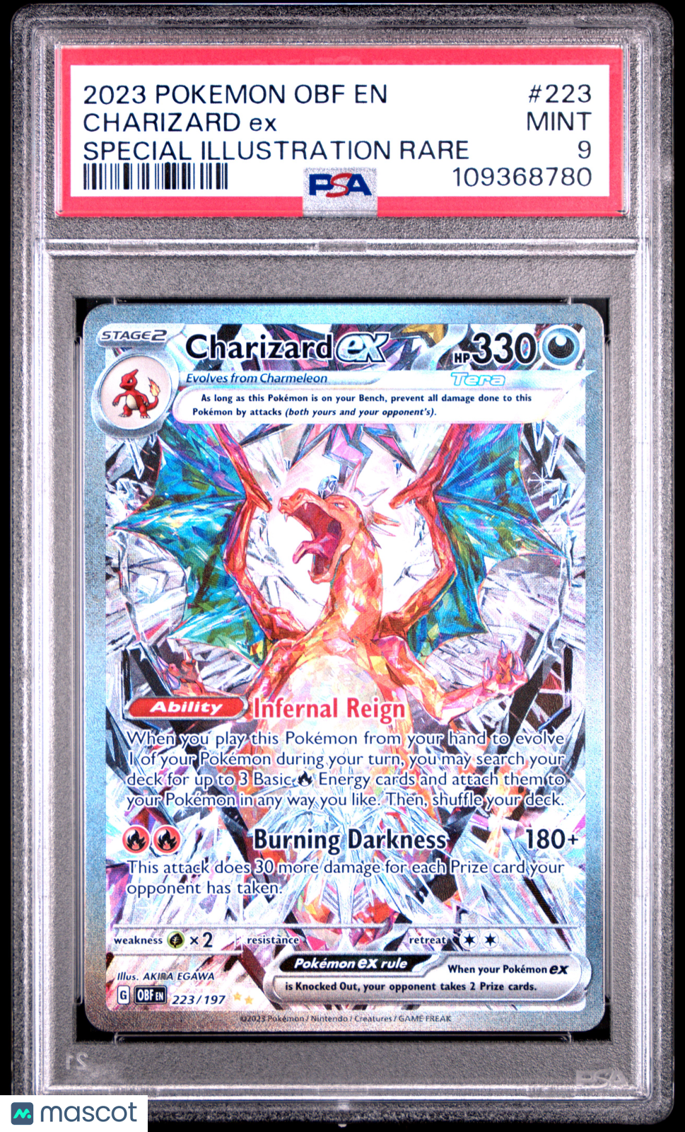 2023 Pokemon Obf En-Obsidian Flames Charizard Ex Special Illustration Rare PSA 9
