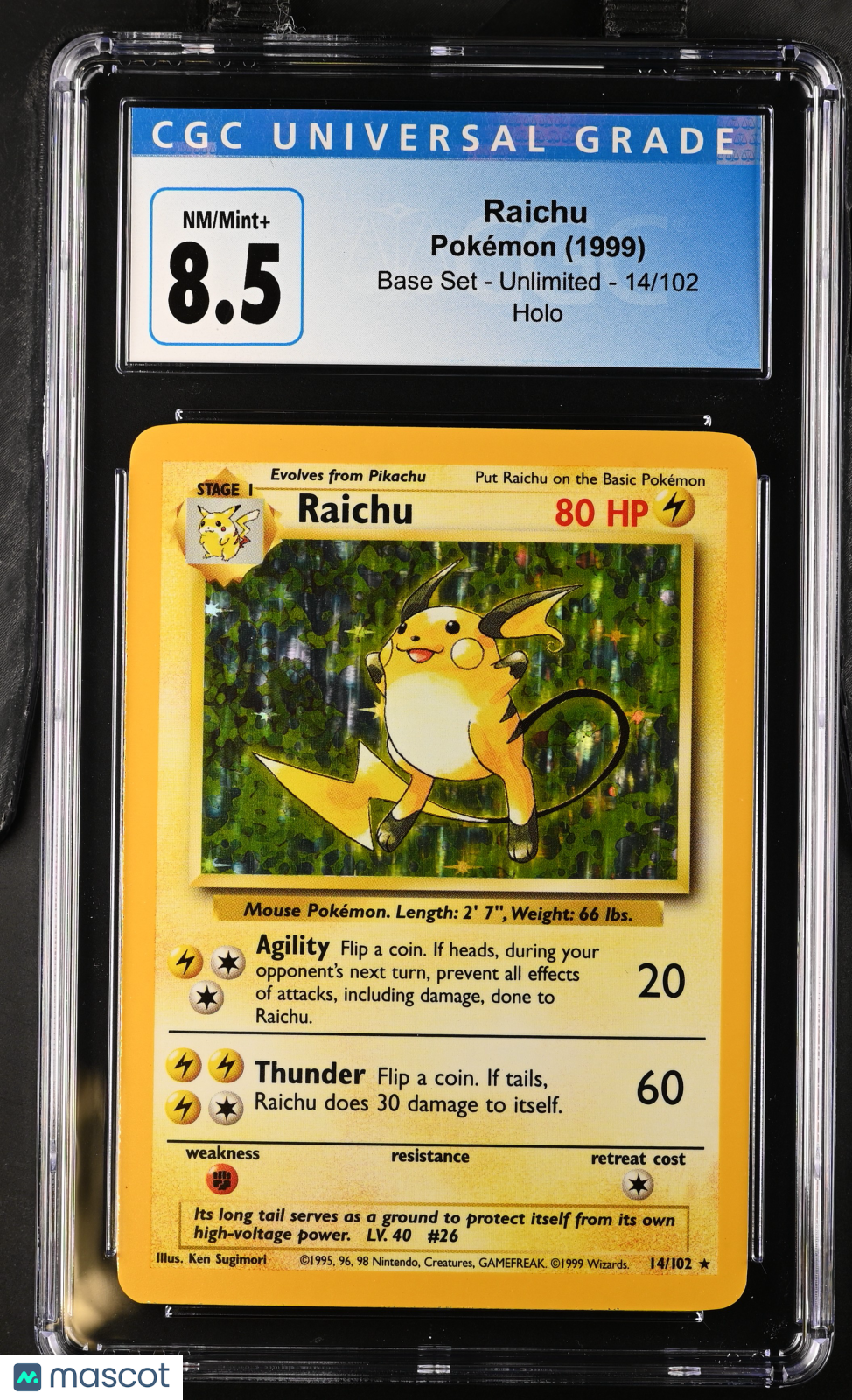 1999 Base Set Raichu CGC 8.5