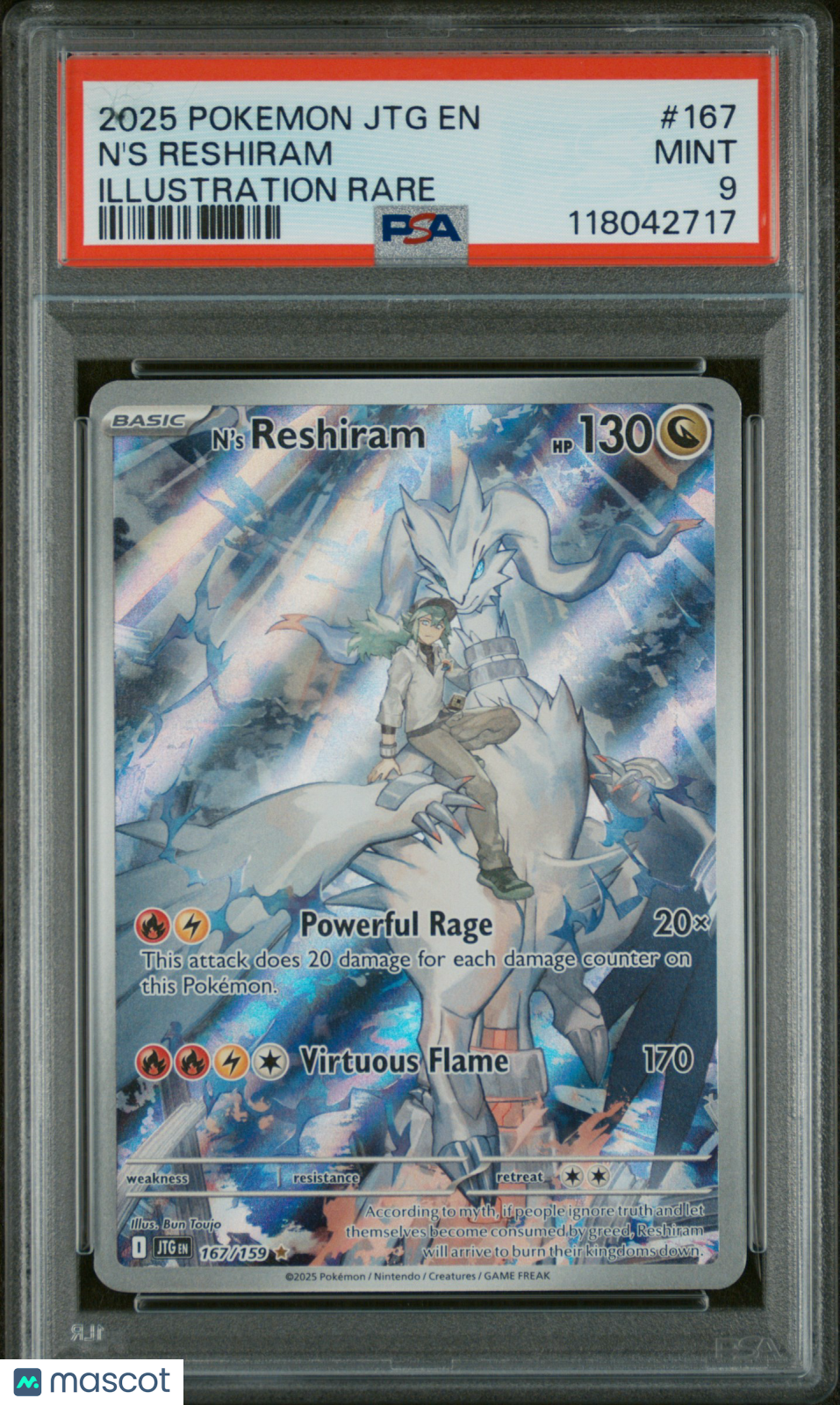 2025 Pokemon Jtg En-Journey Together N'S Reshiram Illustration Rare PSA 9