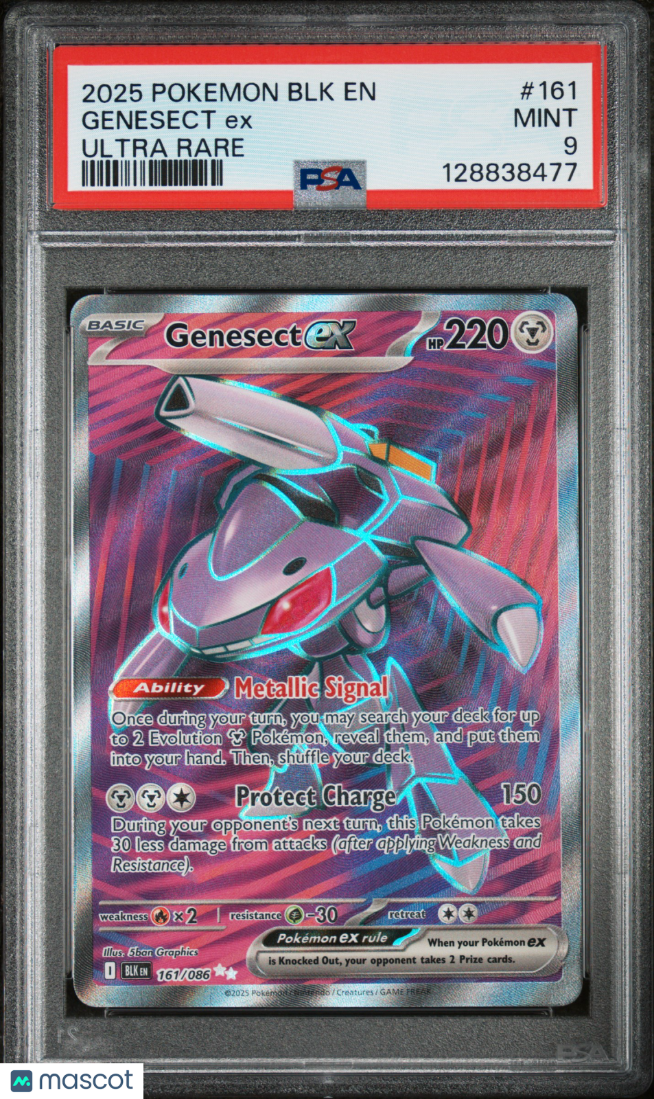2025 Pokemon Blk En-Black Bolt Genesect Ex Ultra Rare PSA 9