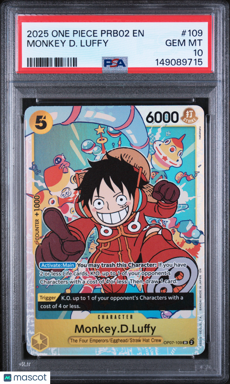 2025 One Piece Prb02-Premium Booster -The Best- Vol.2 Monkey D. Luffy PSA 10