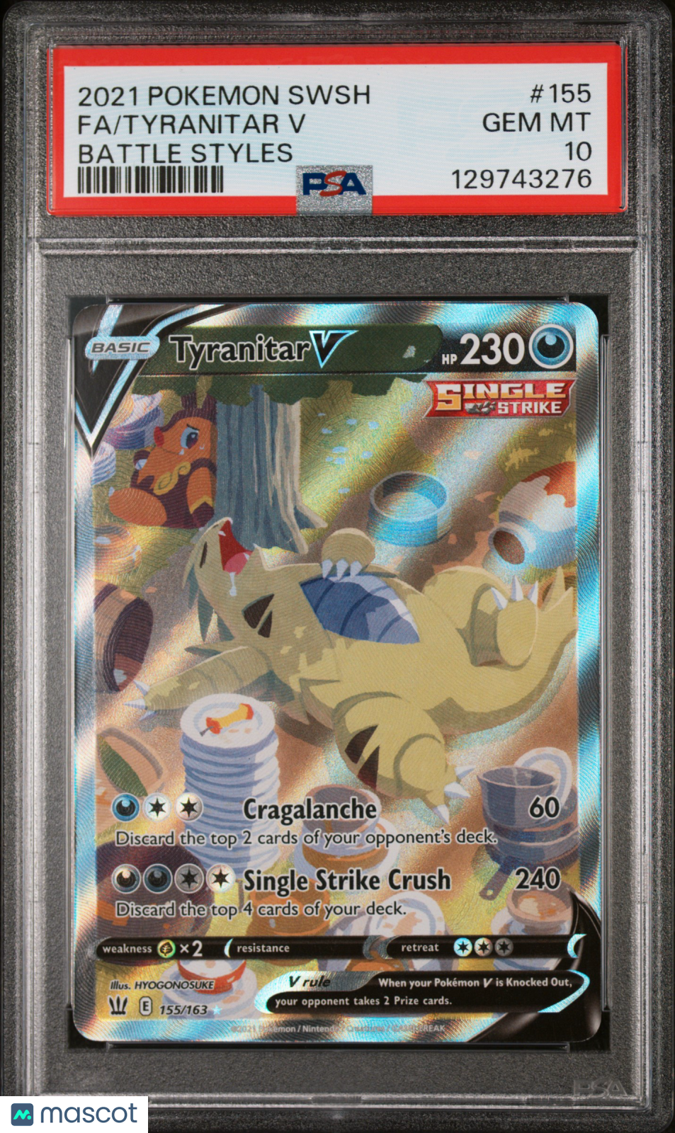 2021 Pokemon Sword & Shield Battle Styles Fa/Tyranitar V Battle Styles PSA 10