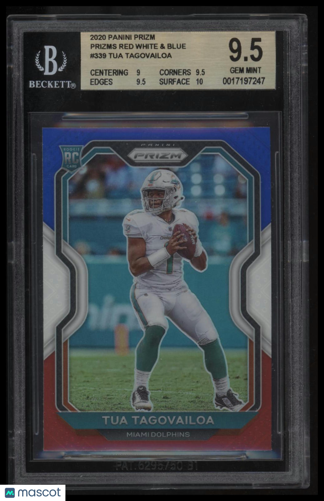 2020 Panini Prizm Prizms Red White and Blue Tua Tagovailoa BGS 9.5