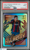 2020 Topps Merlin Chrome Uefa Champ League Ageless Alchemy Lionel Messi PSA 9
