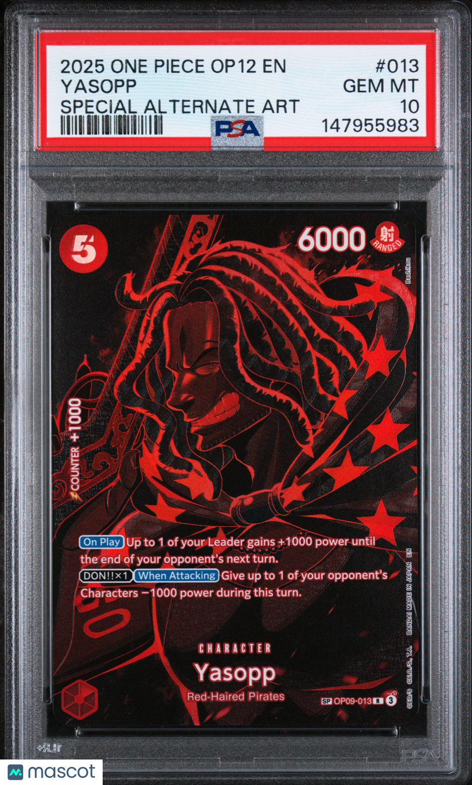 2025 One Piece Op12-Legacy Of The Master Yasopp Special Alternate Art PSA 10