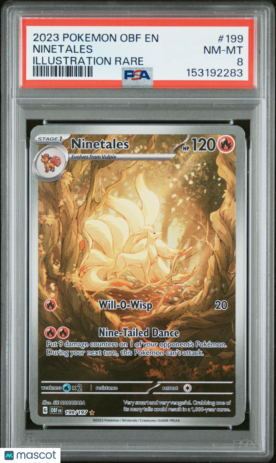 2023 Pokemon Obf En-Obsidian Flames Ninetales Illustration Rare PSA 8