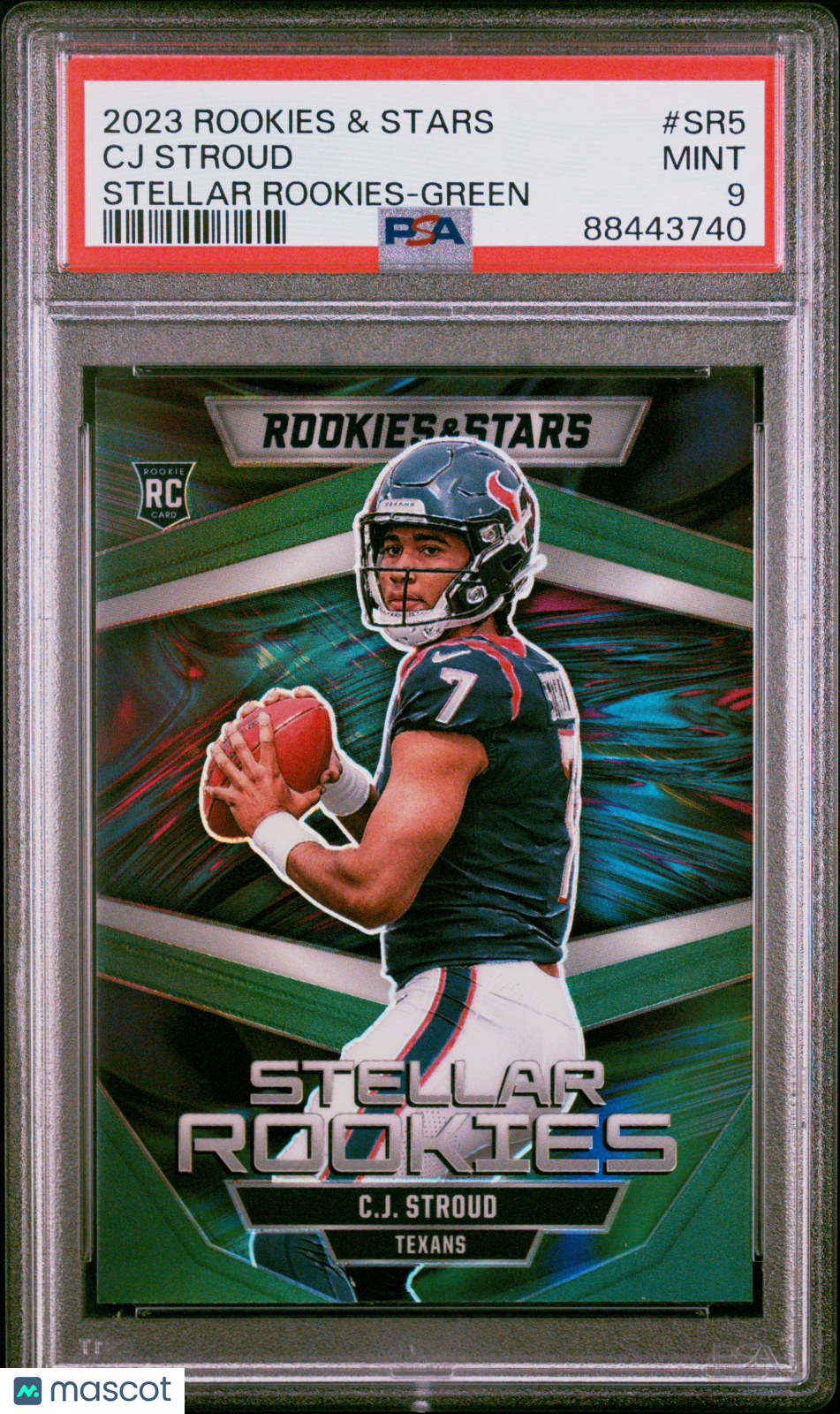 2023 Panini Rookies &amp; Stars Stellar Rookies Cj Stroud Green PSA 9