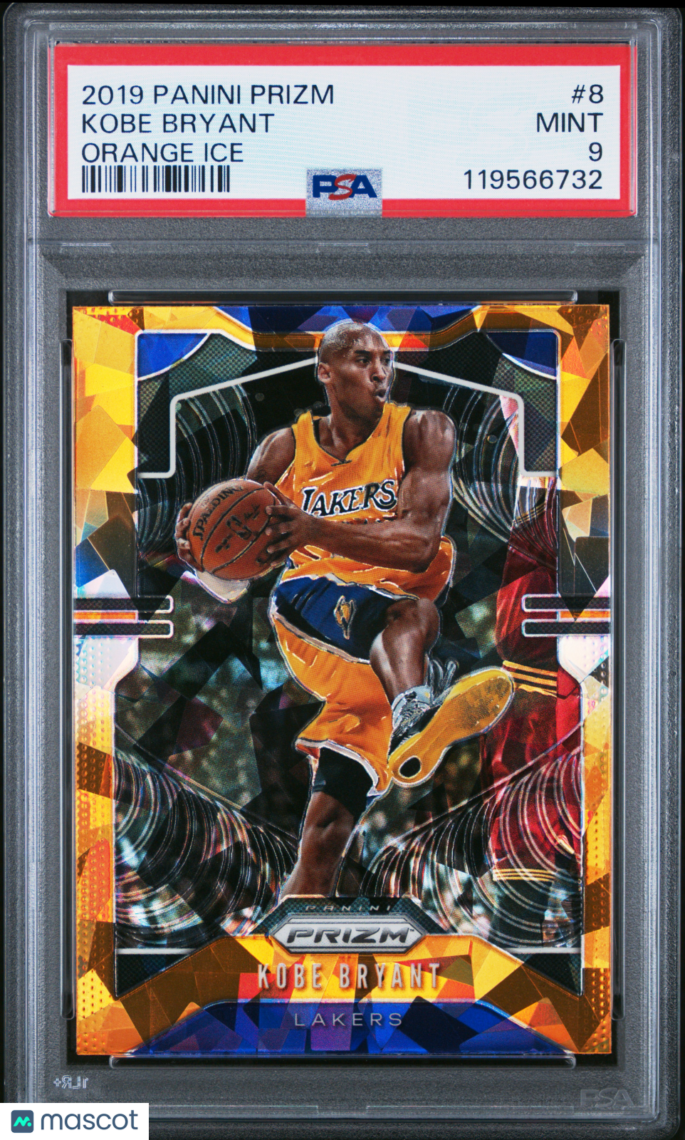 2019 Panini Prizm Kobe Bryant Orange Ice PSA 9