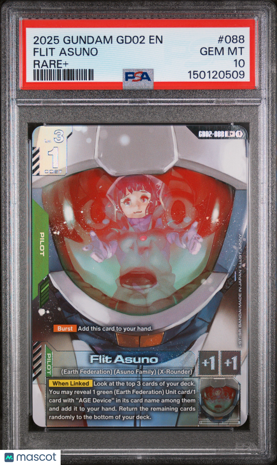 2025 Gundam Dual Impact Flit Asuno Rare+ PSA 10