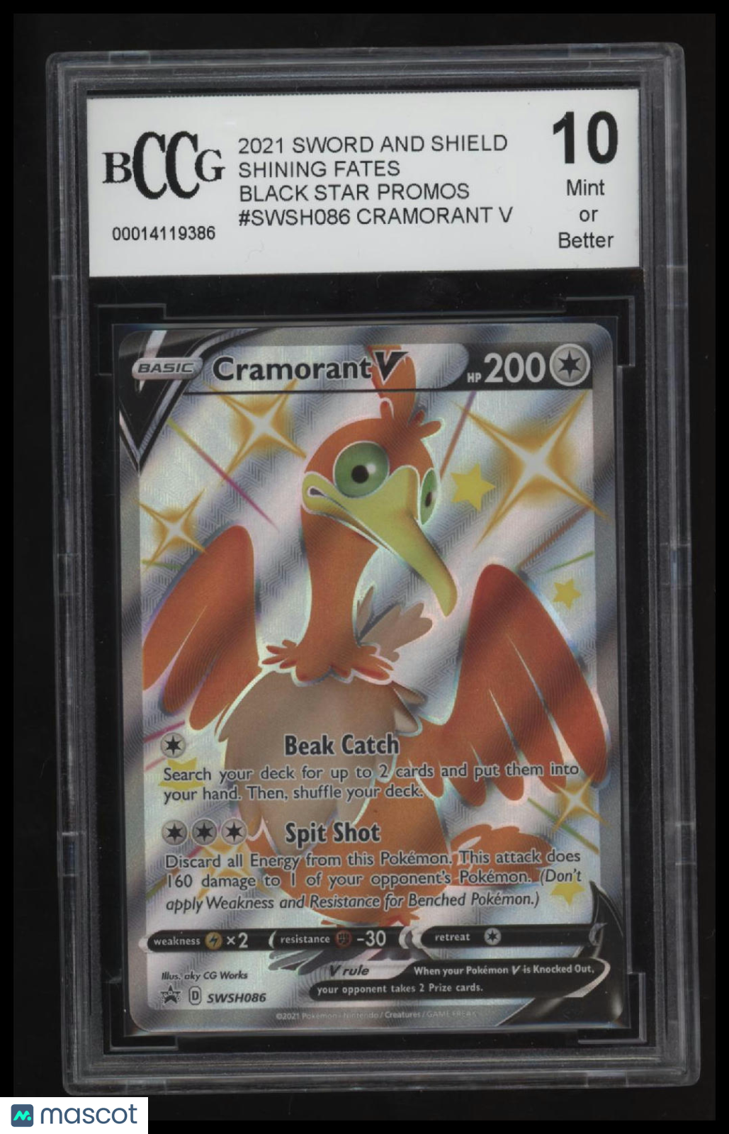 2021 Pokemon Sword and Shield Shining Fates Promos Cramorant V BCCG 10