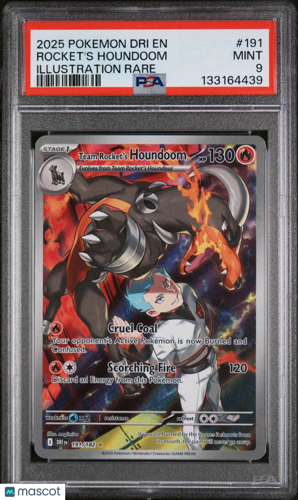 2025 Pokemon Dri En-Destined Rivals Rocket'S Houndoom Illustration Rare PSA 9