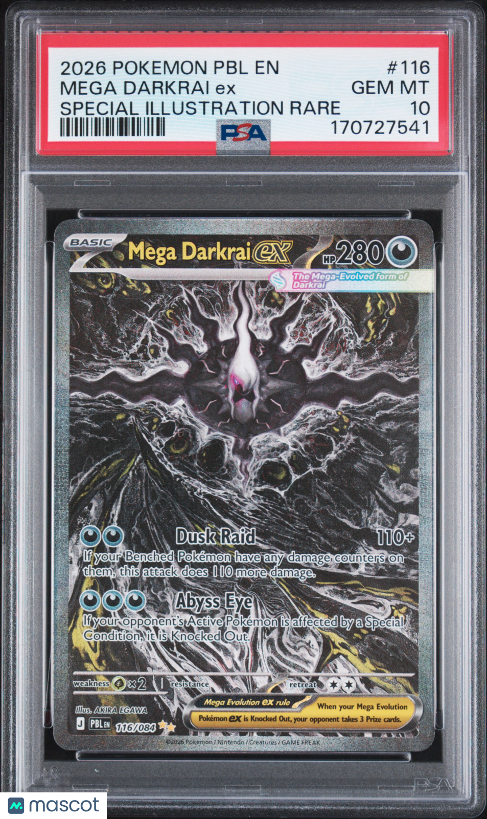 2026 Pokemon Pbl En-Pitch Black Mega Darkrai Ex Special Illustration Rare PSA 10