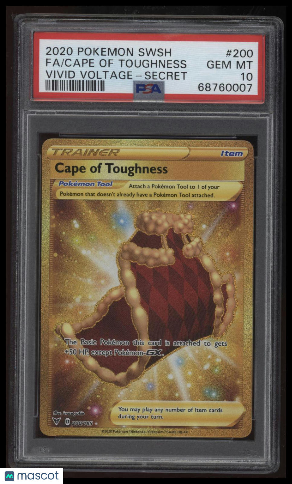 2020 Pokemon Sword &amp; Shield Vivid Voltage Fa/Cape Of Toughness PSA 10