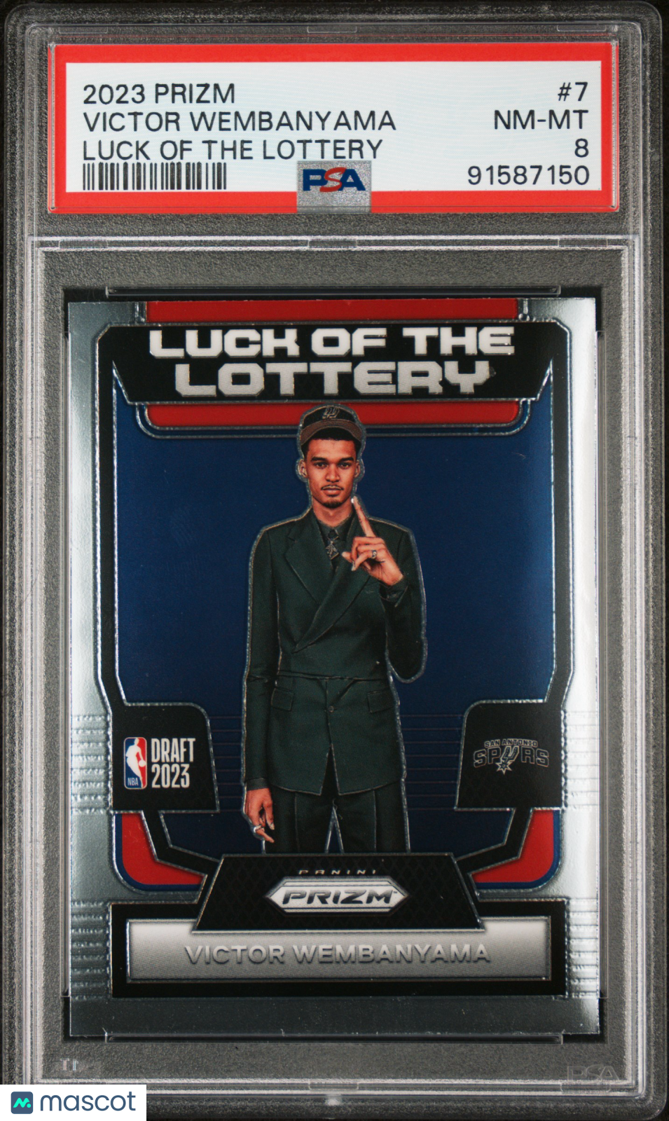 2023 Panini Prizm Luck Of The Lottery Victor Wembanyama PSA 8