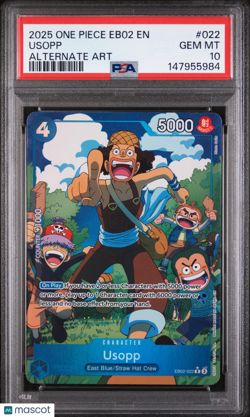 2025 One Piece Eb02 -Anime 25th Collection- Usopp Alternate Art PSA 10
