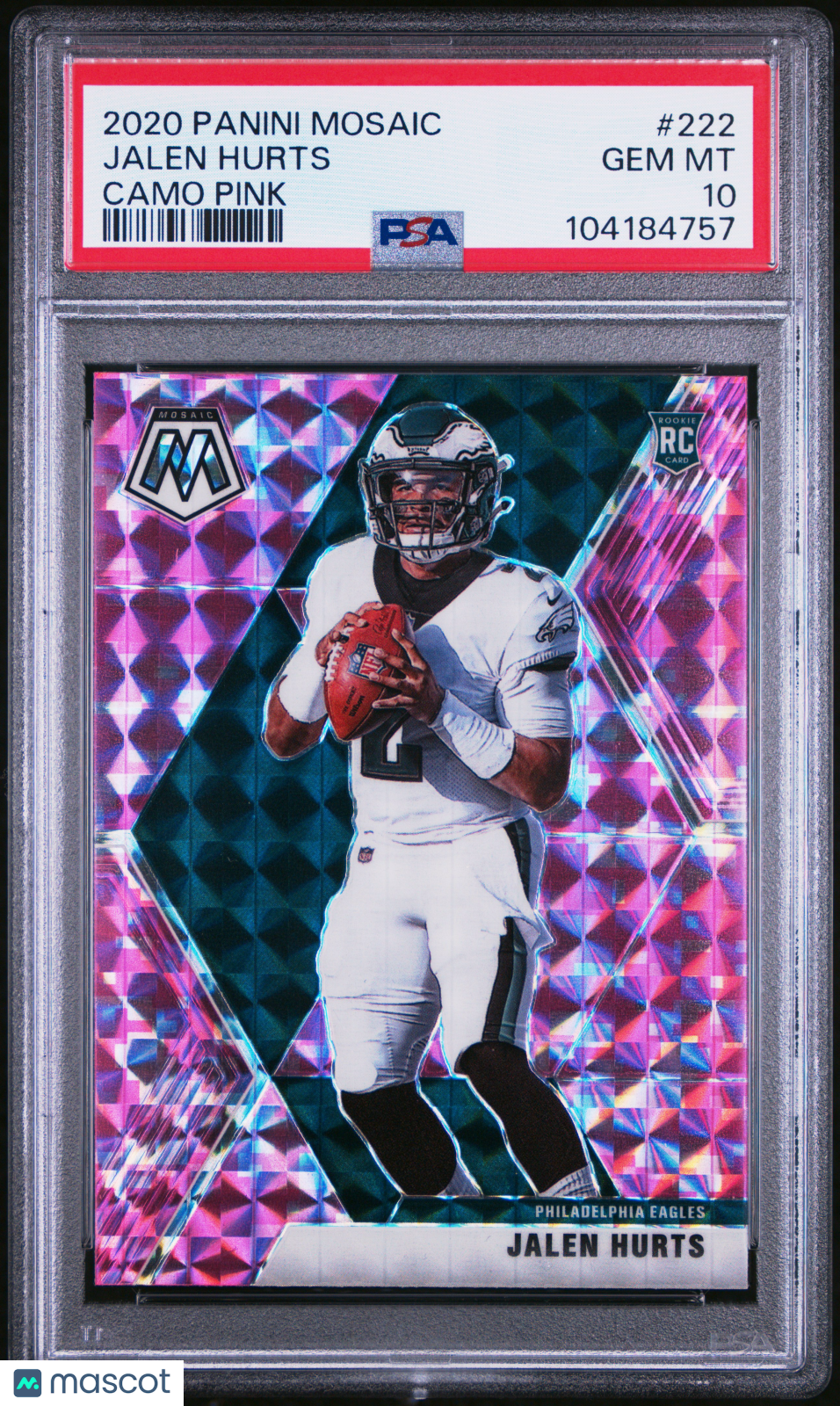 2020 Panini Mosaic Jalen Hurts Camo Pink PSA 10