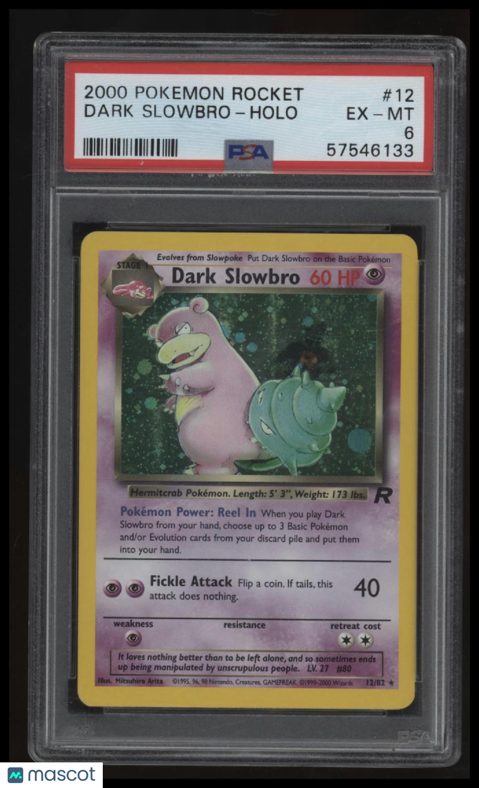 2000 Pokemon Rocket Dark Slowbro-Holo PSA 6