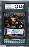 2021-22 Skybox Metal Univ. Trevor Zegras Premium Prospects Auto Sapphire SGC 8.5