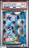 2022 Panini Playbook Goal Line Graphs Amon-Ra St. Brown Platinum PSA 10