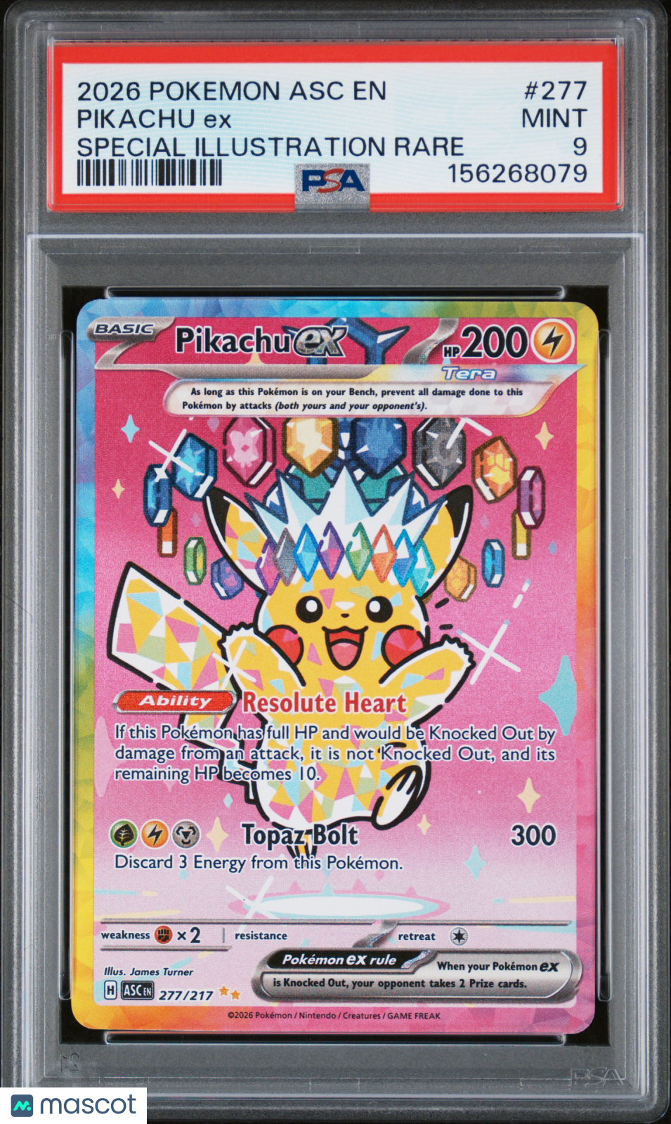 2026 Pokemon Asc En-Ascended Heroes Pikachu Ex Special Illustration Rare PSA 9