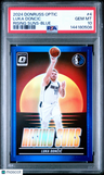 2024 Panini Donruss Optic Rising Suns Luka Doncic Rising Suns-Blue PSA 10