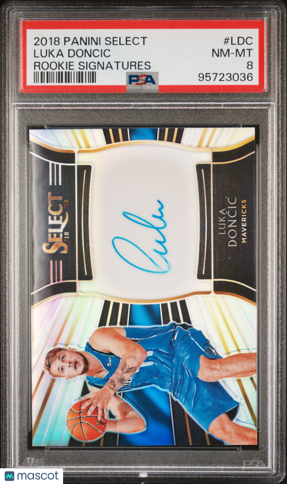 2018 Panini Select Rookie Signatures Luka Doncic Rookie Signatures PSA 8