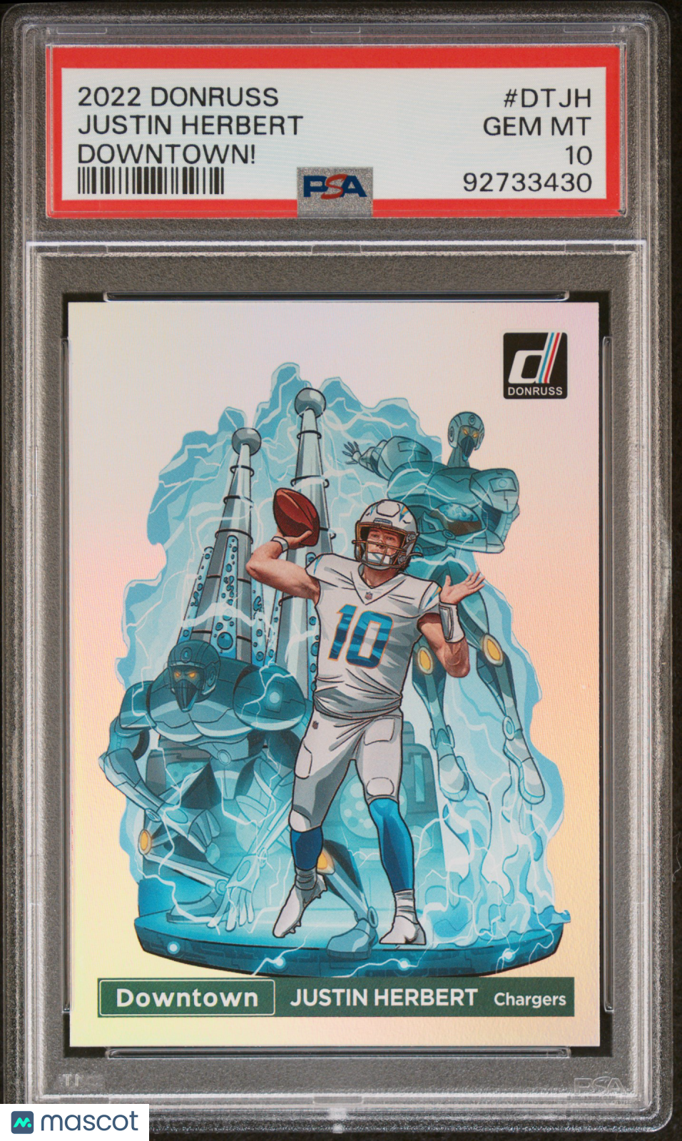 2022 Panini Donruss Downtown Justin Herbert Downtown! PSA 10