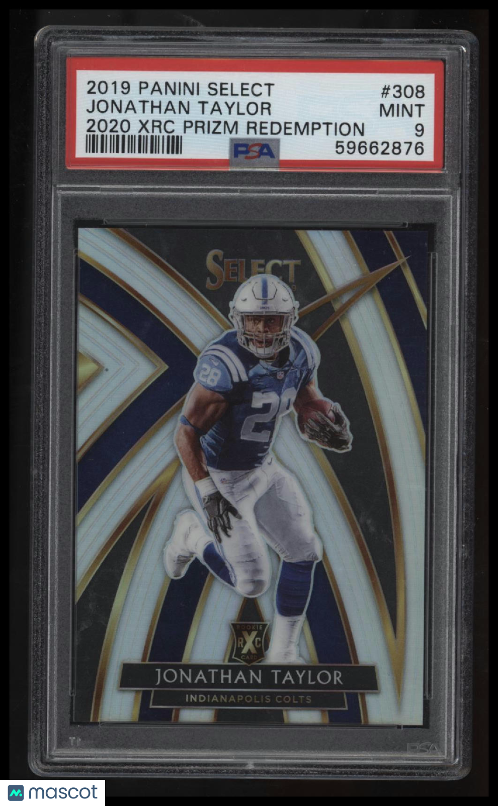 2019 Panini Select 2020 Xrc Prizm Redemption Jonathan Taylor PSA 9